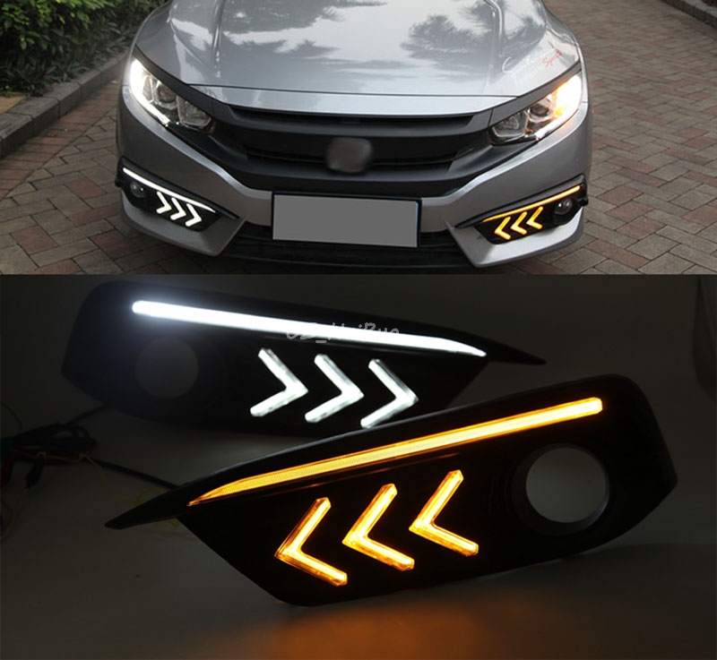 for_honda_civic_10th_2016_2017_car_led_drl_3_colors_daytime_running_lights_turning_signal