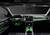 Trang trí nội thất tông màu xanh nõn chuối cho xe Civic 2016-2020