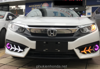 Đèn LED gầm xương cá trước sau kiểu Lamborghini cho Civic 2016-2018