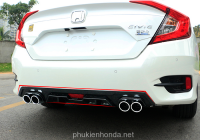 Lip pô kiểu 4 ống xả cho Civic 2016-2021 (pô giả)