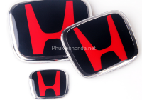 Bộ logo Honda chữ đỏ nền đen