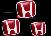 Bộ logo Honda chữ trắng nền đỏ