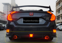 Ống xả có đèn cho Civic 2016-2021